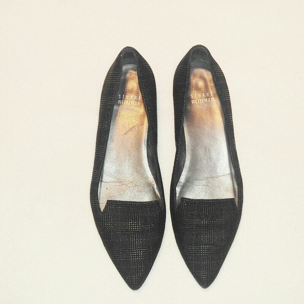 Stuart Weitzman Plaid Textured Pointed Toe Flats - image 2